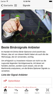 Binäre Optionen Broker & Strategie screenshot 4
