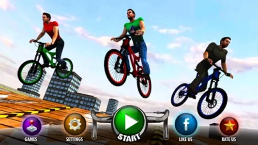 Rooftop BMX Bicycle Stunt Rider - Cycle Simulation screenshot 0