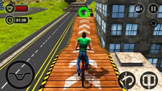 Rooftop BMX Bicycle Stunt Rider - Cycle Simulation screenshot 1