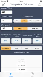 Voltage Drop Calculator. screenshot 1