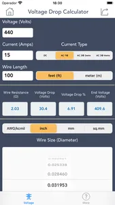 Voltage Drop Calculator. screenshot 2