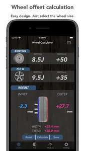 Tire Calculator (Offset&Speed) screenshot 0