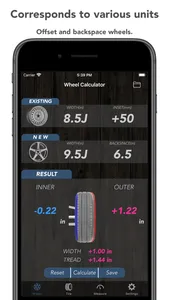 Tire Calculator (Offset&Speed) screenshot 1