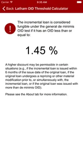 OID Threshold Calculator screenshot 1