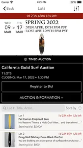 California Gold Surf Auction screenshot 1