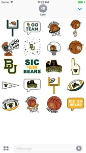 Baylor University Animated+Stickers for iMessage screenshot 1