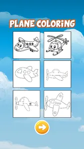 Sky airplane coloring book for kids games screenshot 1