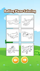 Sky plane rolling coloring book games for kids screenshot 1