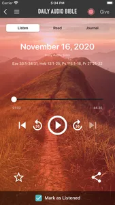 Daily Audio Bible Mobile App screenshot 2