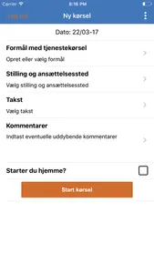 OS2indberetning Kørsel screenshot 2