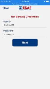 ESAF Bank screenshot 2