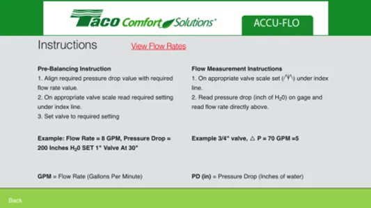 Taco Accu-Flo Slide Rule screenshot 2