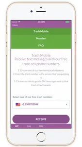 Trash Mobile - Receive text messages online screenshot 0