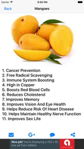 Health Facts of Fruits and Vegetables screenshot 1