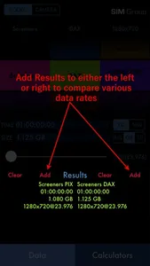 Sim DATA Calculator screenshot 1