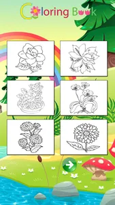 Beautiful Flowers Coloring Pages For Kids screenshot 2
