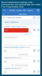 Nalco E-data screenshot 2