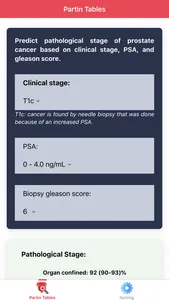 Urology Partin Tables screenshot 0