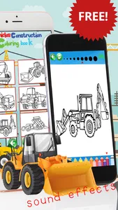 Vehicles Construction Coloring book game For kids screenshot 0