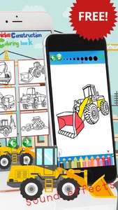 Vehicles Construction Coloring book game For kids screenshot 1