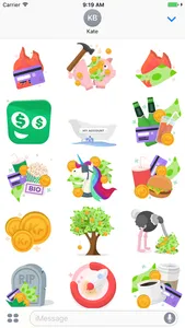 Funky money stickers from Spiir screenshot 0