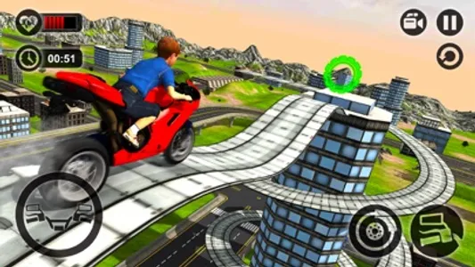 Kids MotorBike Stunt Rider - Rooftop Motorcycle 3D screenshot 2