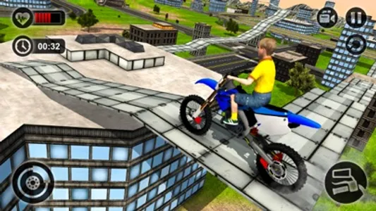 Kids MotorBike Stunt Rider - Rooftop Motorcycle 3D screenshot 3