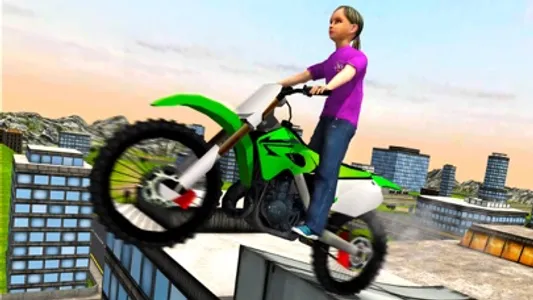 Kids MotorBike Stunt Rider - Rooftop Motorcycle 3D screenshot 4