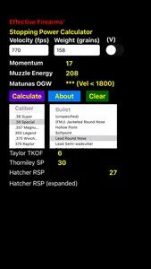 Stopping Power Calculator screenshot 1