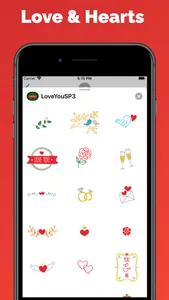 Love & hearts stickers & emoji screenshot 0