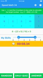 Speed Math 24 screenshot 3