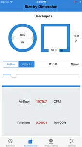 Duct Size Calculator - HVAC screenshot 1