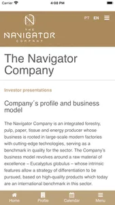 The Navigator Company IR App screenshot 1