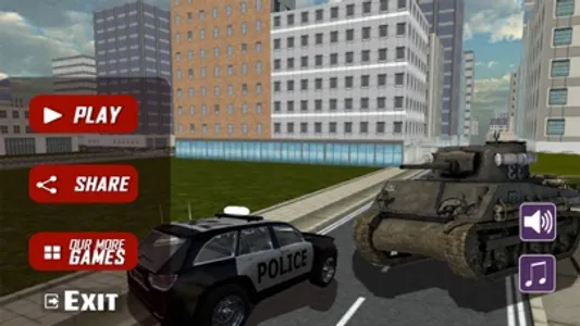 Heavy Tank Shooter vs Police Car Attacker screenshot 1