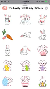 The Lovely Pink Bunny Stickers screenshot 1