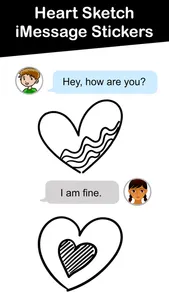 Heart Sketch iMessage Stickers screenshot 1