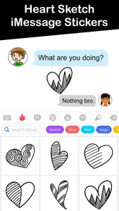 Heart Sketch iMessage Stickers screenshot 2