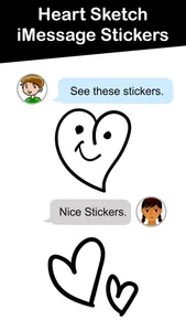 Heart Sketch iMessage Stickers screenshot 3