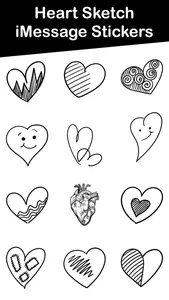 Heart Sketch iMessage Stickers screenshot 4