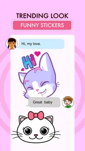 Cute Cat Pink Stickers Pack screenshot 4