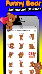 Funny Bear Animated Sticker screenshot 2