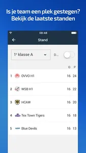 KNBSB Competitie screenshot 2