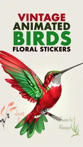 Vintage Birds & Floral Sticker screenshot 0