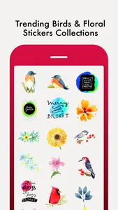 Vintage Birds & Floral Sticker screenshot 4