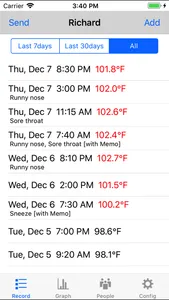Body Temperature Recorder screenshot 1