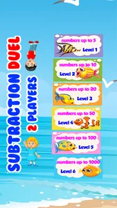 Subtraction Duel Math 2P Games screenshot 1