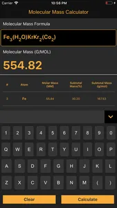 Molecular Mass Calculator Pro screenshot 2