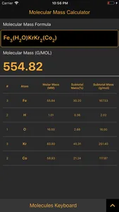 Molecular Mass Calculator Pro screenshot 3