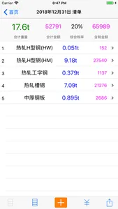 钢材清单 screenshot 2