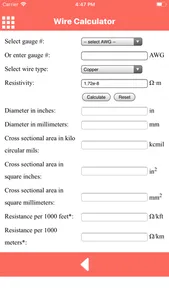 Wire Calculator screenshot 2